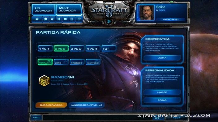 Tipos de partidas en StarCraft 2